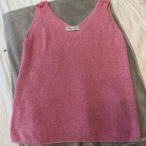 Pink Sleeveless Knit Top